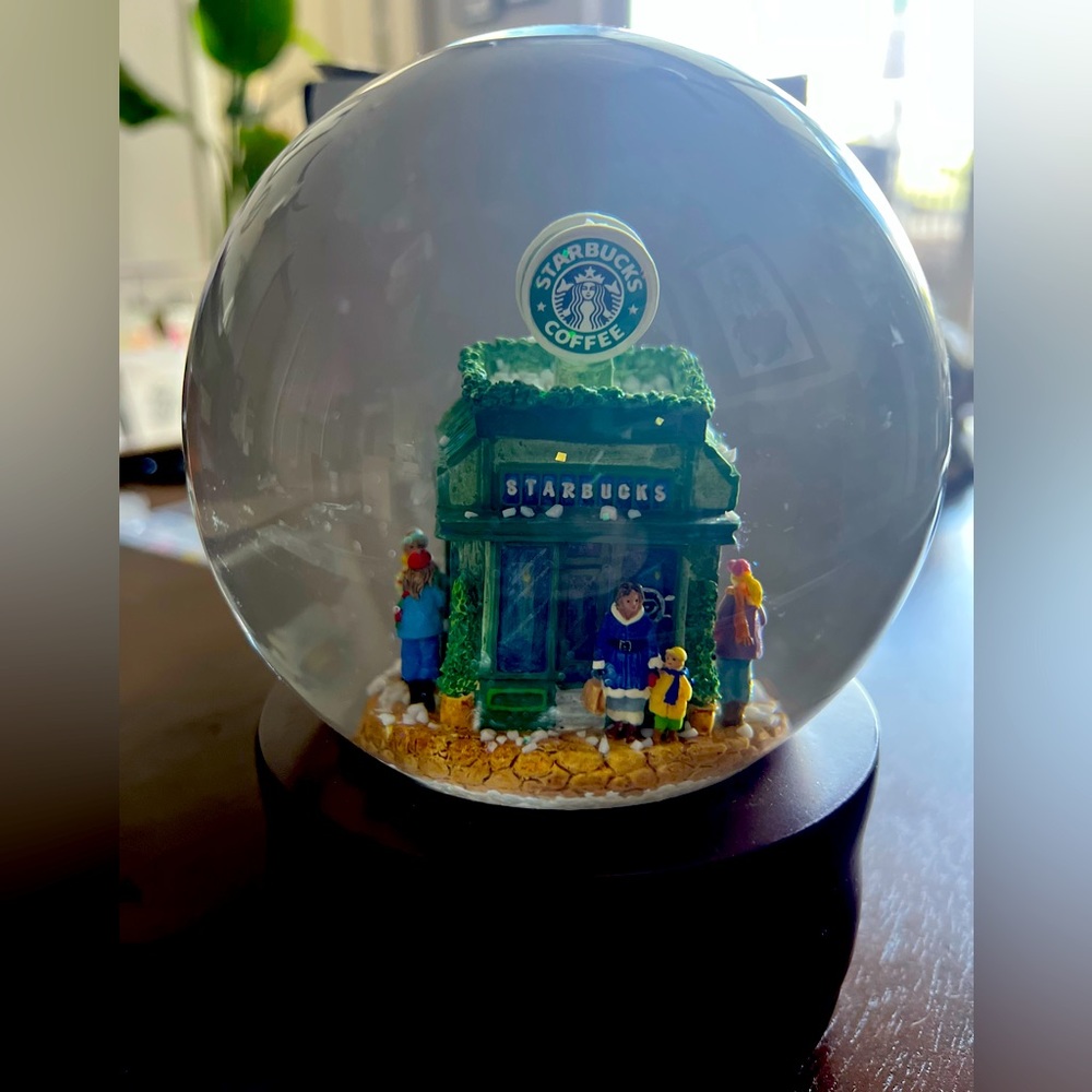 Vintage STARBUCKS Snow globe c.1999 hand painted
